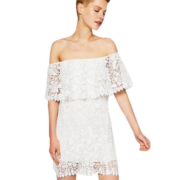 Zara Dresses & Skirts - Zara Woman Studio White Guipure Lace Dress